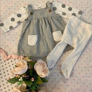 🎀Carters long sleeve dress with stockings🌸